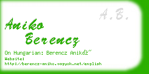 aniko berencz business card